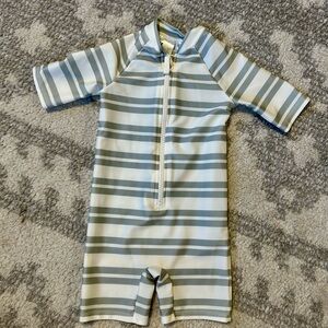 H&M Blue and White Rashguard with Long Sleeves